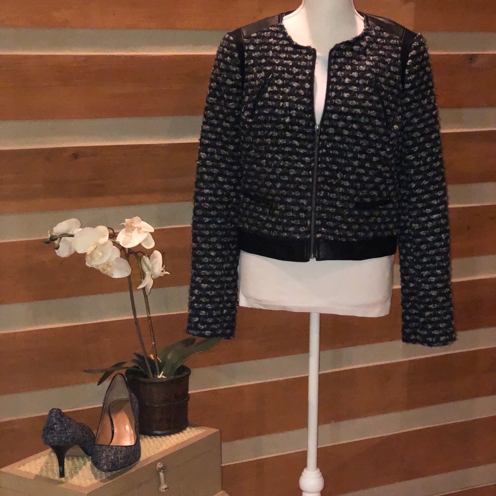 Express Moto Jacket With Leather Trim